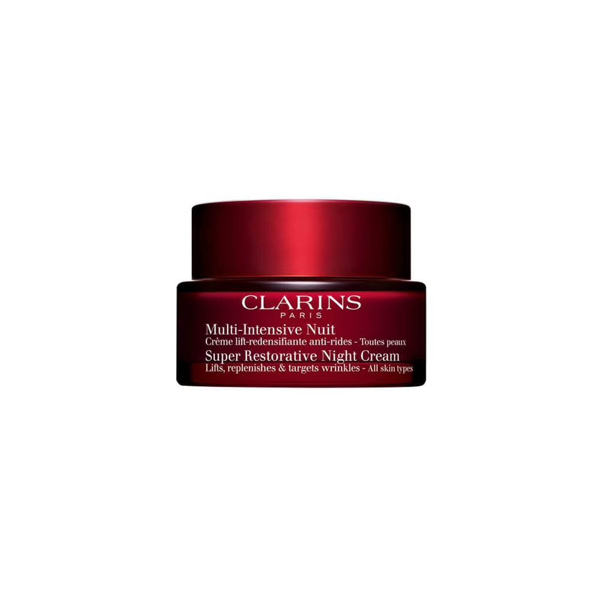 Clarins Super Restorative Night Cream | Anti-Aging Moisturizer For Mature Skin Weakened By Hormonal Changes | Illuminates & Densifies Skin | Lifts & Tones | Targets Spots & Wrinkles | 1.7 Ounces