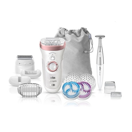 Braun SensoSmart 9/980 4-in-1 Epilator Exfoliation & skin care system + 13 extras