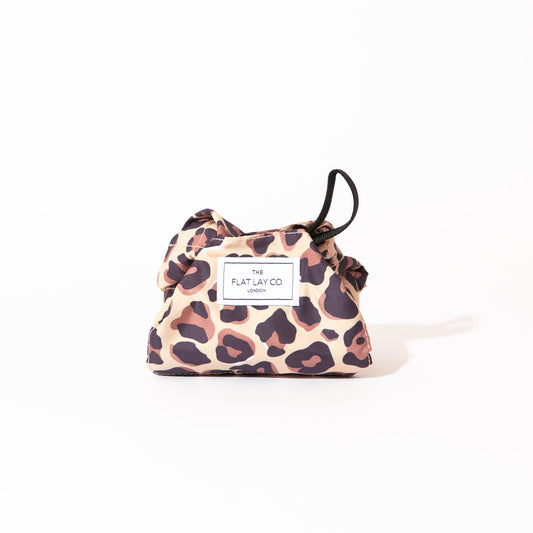 Mini Open Flat Makeup Bag Leopard