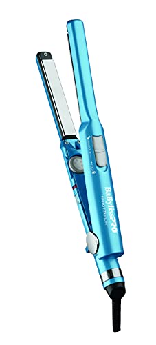 BaBylissPRO Nano Titanium Ionic Flat Iron Hair Straightener, 1/2" Hair Straightener Iron for Smooth, Shiny, Frizz- Free Hair and All Hair Types