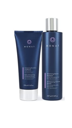 MONAT Volumizing Duo - Revive Shampoo & Revitalize Conditioner Set Infused with REJUVENIQE® - Amplify & Nourish Fine Hair, Vegan UV Protectant, 8 fl. oz. Shampoo & 6 fl. oz. Conditioner