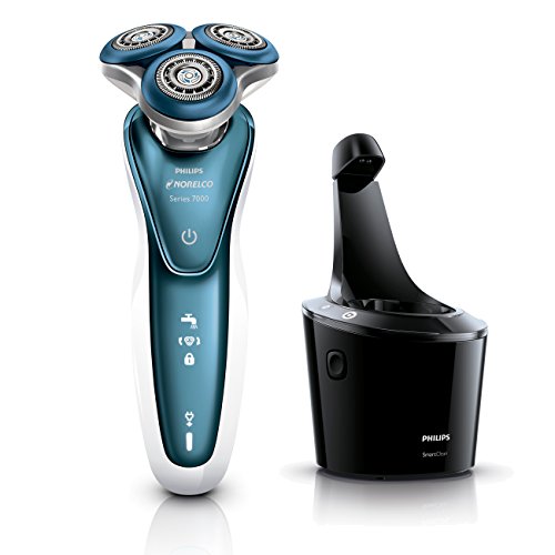 Philips Norelco 7500 Wet & Dry Electric Shaver for Sensitive Skin with SmartClean System, SmartClick Precision Trimmer, 1 hour charge-50 min Shave & 5 min Quick charge for 1 shave Dual Voltage 110/220V TRAVELD