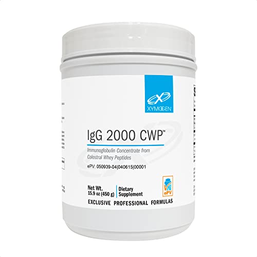 XYMOGEN IgG 2000 CWP - Immunoglobulin Concentrate Powder (from Colostral Whey Peptides) to Support Gut Health, Immune Function + Healthy Cytokine Activity (15.9 oz)