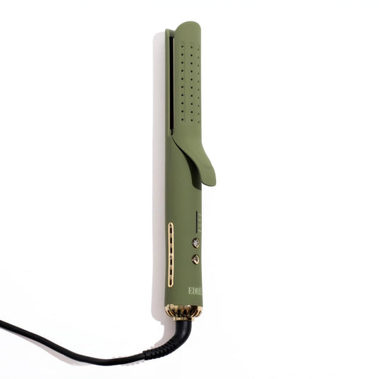 Edrée The Loulou 2-in-1 Airflow Hair Straightener & Curler | 1" Titanium Plates | 330°F to 450°F Heat Control With Cool Shot | 360 Swivel | Dual Voltage (Olive)