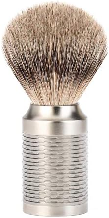 MÜHLE ROCCA Pure Matt Stainless Steel Silvertip Shaving Brush