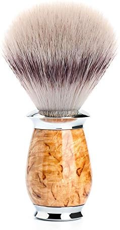 MÜHLE PURIST Karelian Masur Birch Silvertip Fiber Shaving Brush - Synthetic Luxury Shave Brush for Men, Rich Lather
