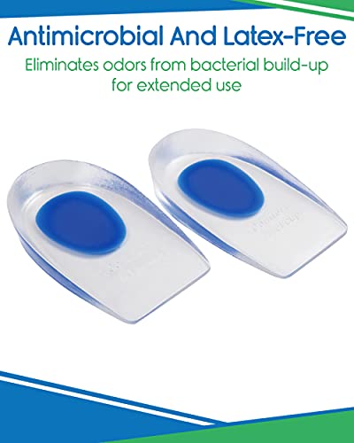 ViveSole Silicone Gel Heel Cup Shoe Inserts for Plantar Fasciitis, Sore Heel, Bone Spur & Achilles Pain (1 Pair)