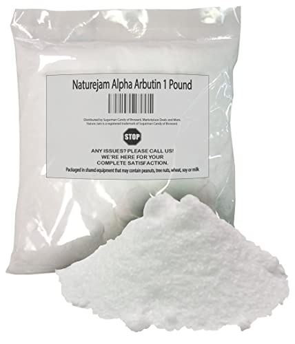 Naturejam Alpha Arbutin Powder Pure Skin Whitener Brightener Dark Spot Corrector, Evens Out Skin Tone and Helps with Hyperpigmentation (1 Pound)