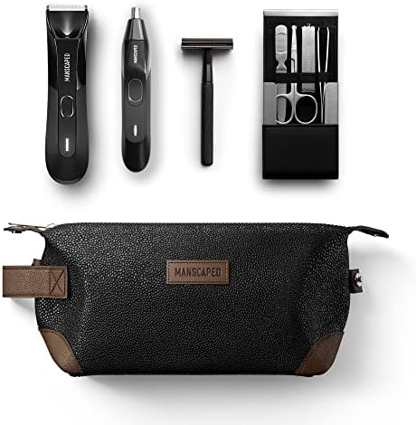 MANSCAPED® The Tool Box 4.0 Contains: The Lawn Mower® 4.0 Electric Trimmer, Weed Whacker® Nose & Ear Hair Trimmer, The Plow™ 2.0, The Shears™ Four Piece Nail Kit, The Shed™ Toiletry Bag