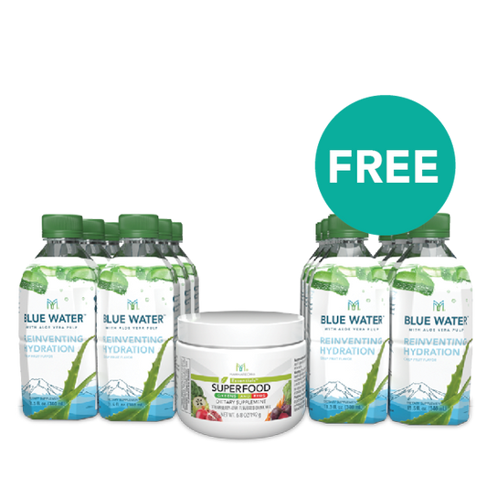 Mannatech Superfood Greens Reds 12 Packs Blue Water Sweet Value Bundle 13pcs NEW