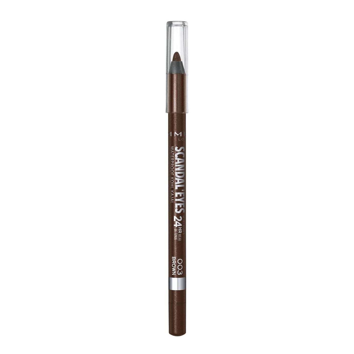 Rimmel London Scandaleyes Waterproof Kohl Kajal Eyeliner Pencil, Intense Color, Long-Wearing, Smudge-Proof, 003, Brown, 0.04oz