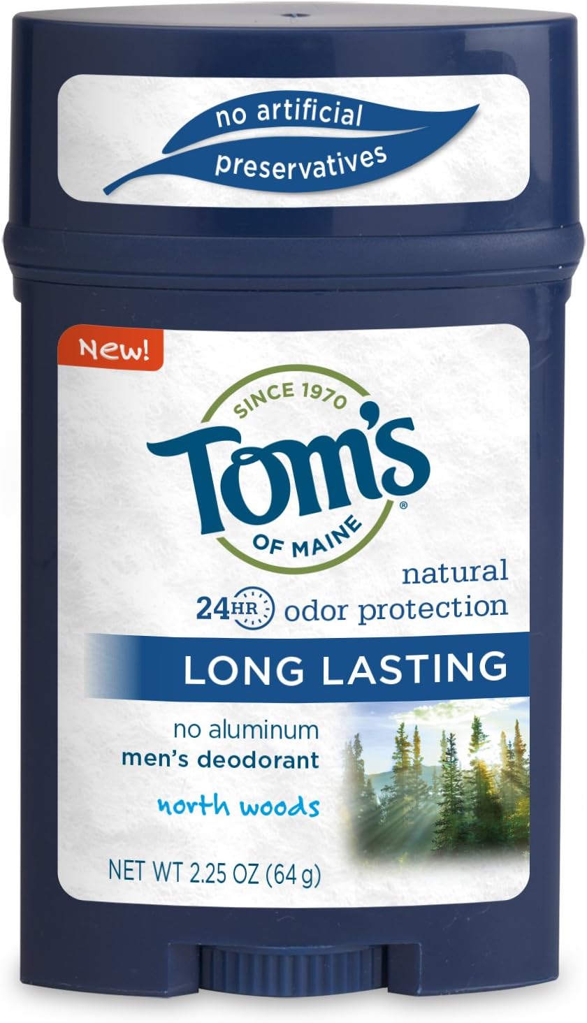Tom's of Maine US03617A 24-Hour Men's Long Lasting Natural Deodorant, North Woods, 2.25 Ounce Volume, Pack of 18