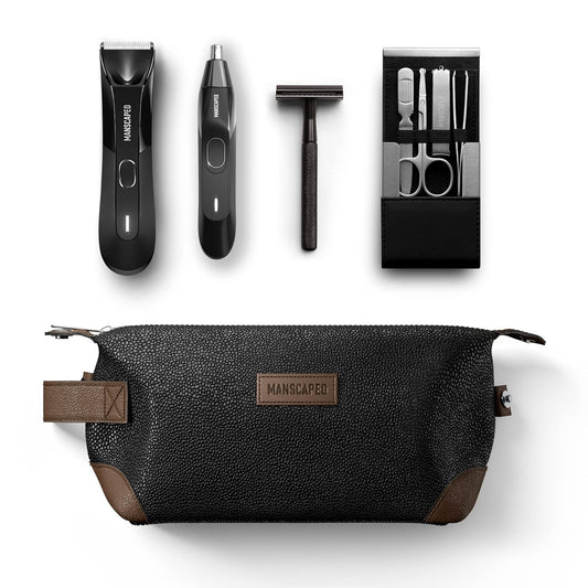 MANSCAPED¨ The Tool Box 4.0 Contains: The Lawn Mower¨ 4.0 Electric Trimmer, Weed Whacker¨ Nose & Ear Hair Trimmer, The Plowª 2.0, The Shearsª Four Piece Nail Kit, The Shedª Toiletry Bag