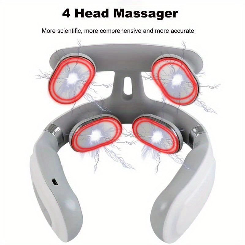 Relieve Neck Pain & Stress with this 4-Head Cervical Spine Heating Massager!