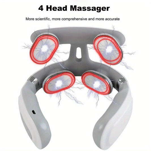 Relieve Neck Pain & Stress with this 4-Head Cervical Spine Heating Massager!