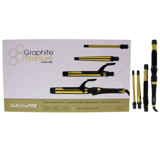 BabylissPro Graphite Titanium Ionic Curling Iron Set