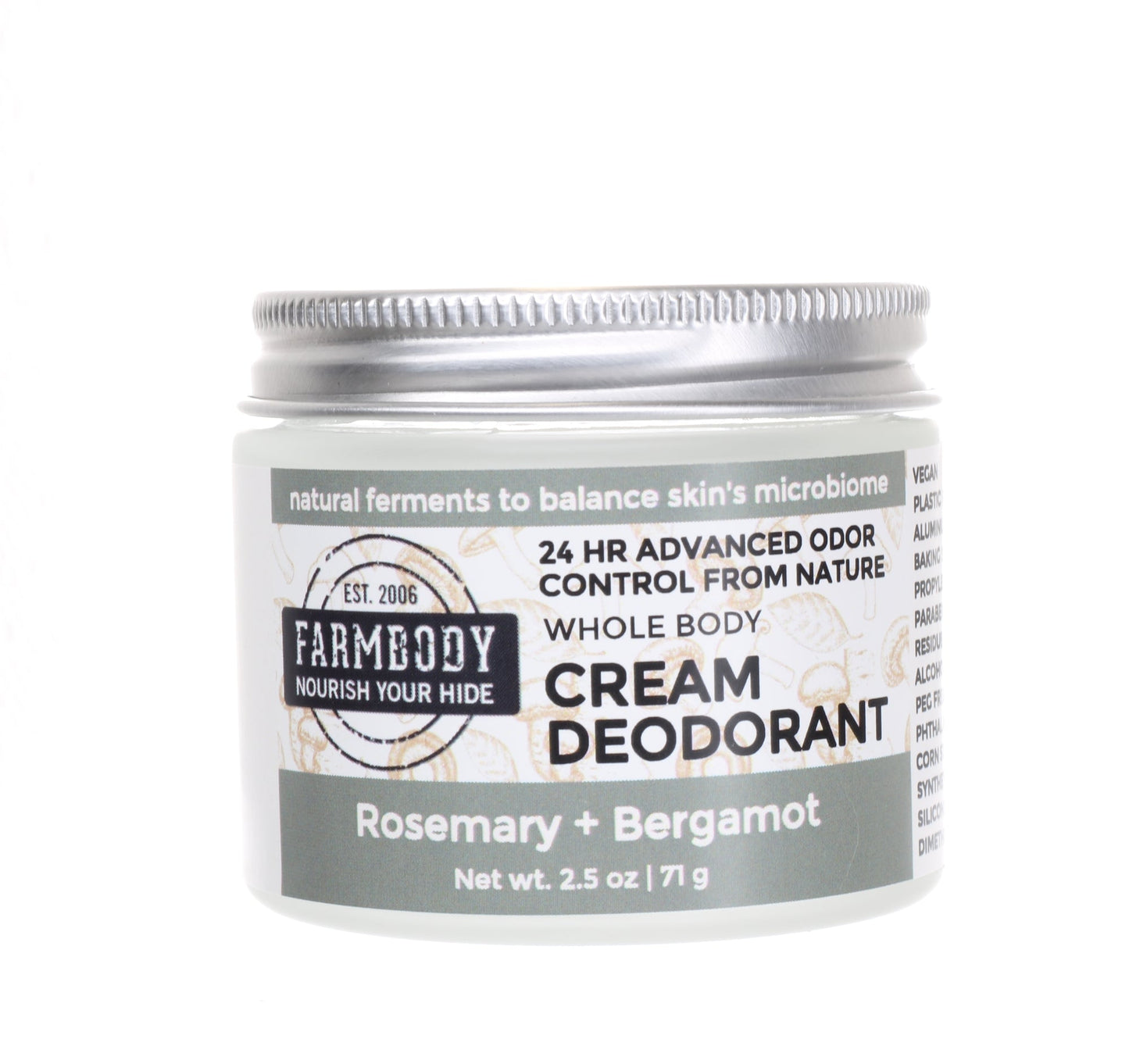 Whole Body Best Magnesium Cream Deodorant in a Glass Jar