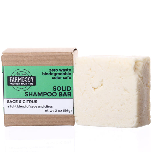 Zero Waste Solid Shampoo Bar | Sulfate Free | Sage and Citrus
