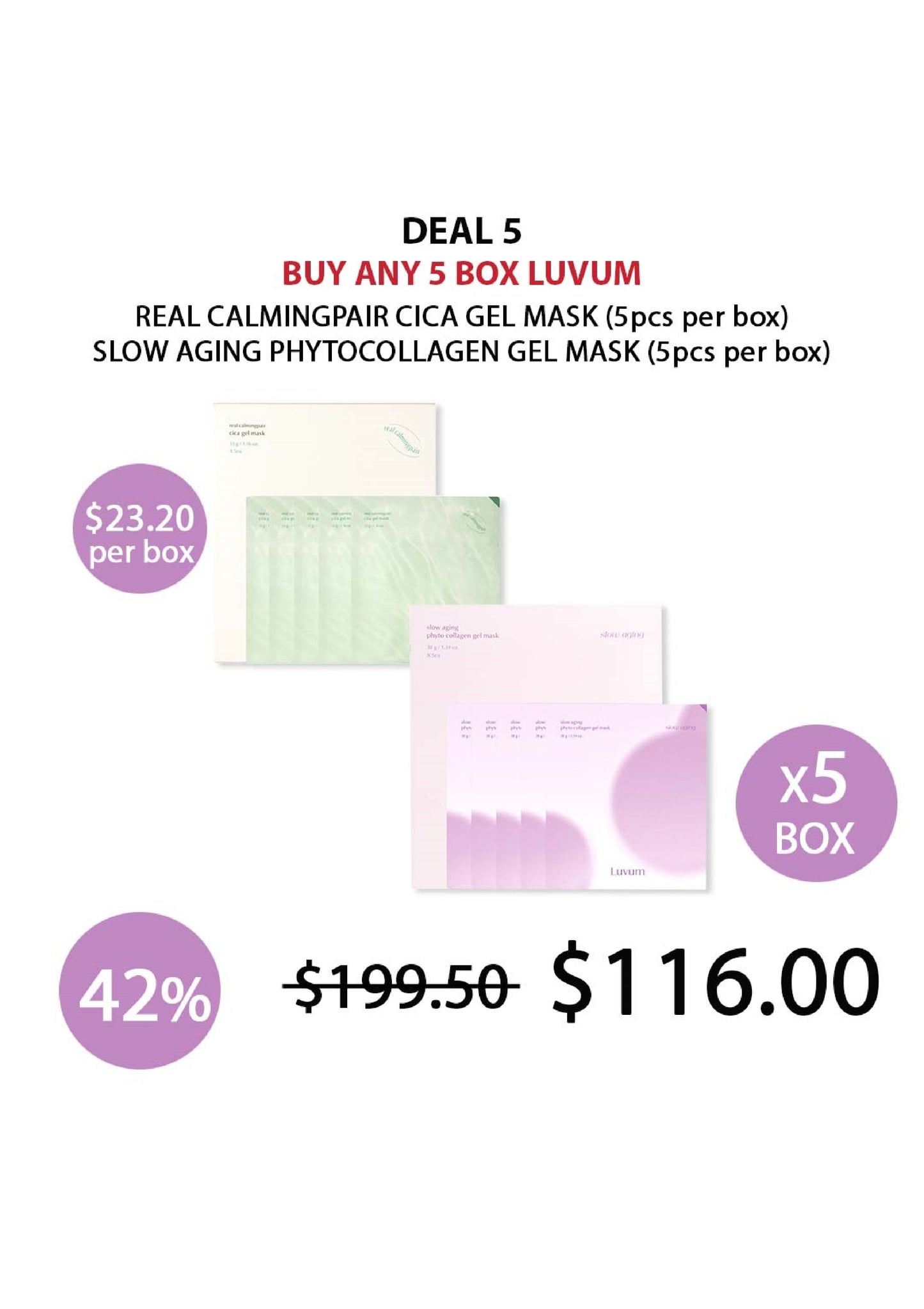 [LUVUM] Real CalmingPair Cica Gel Mask | Slow Aging Phyto Collagen Gel Mask