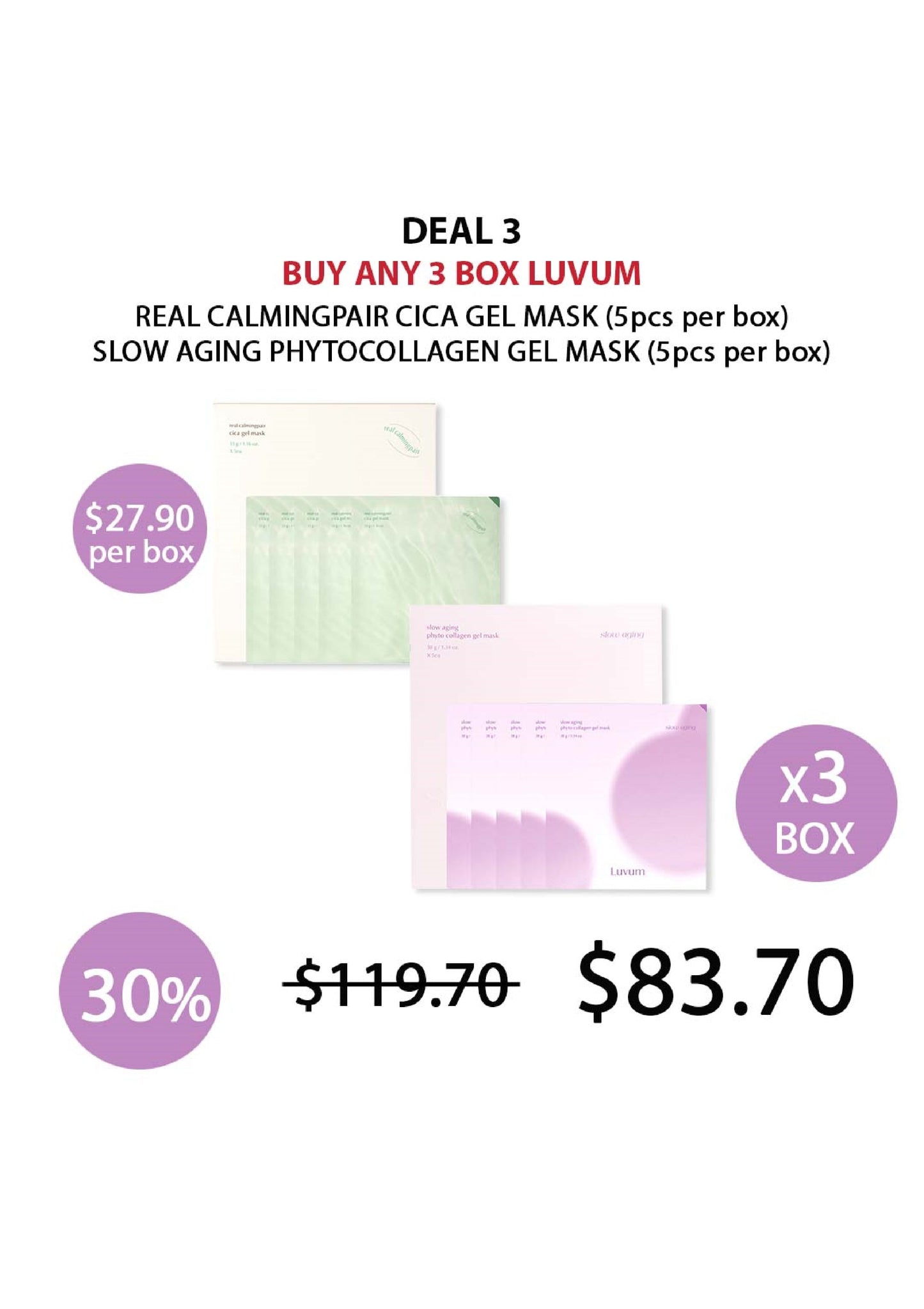 [LUVUM] Real CalmingPair Cica Gel Mask | Slow Aging Phyto Collagen Gel Mask