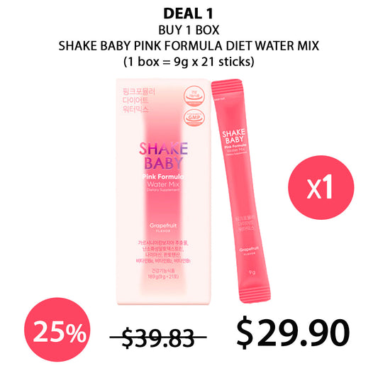 [SHAKE BABY] Pink Formula Diet Water Mix (1 Box = 9g X 21 Sticks)