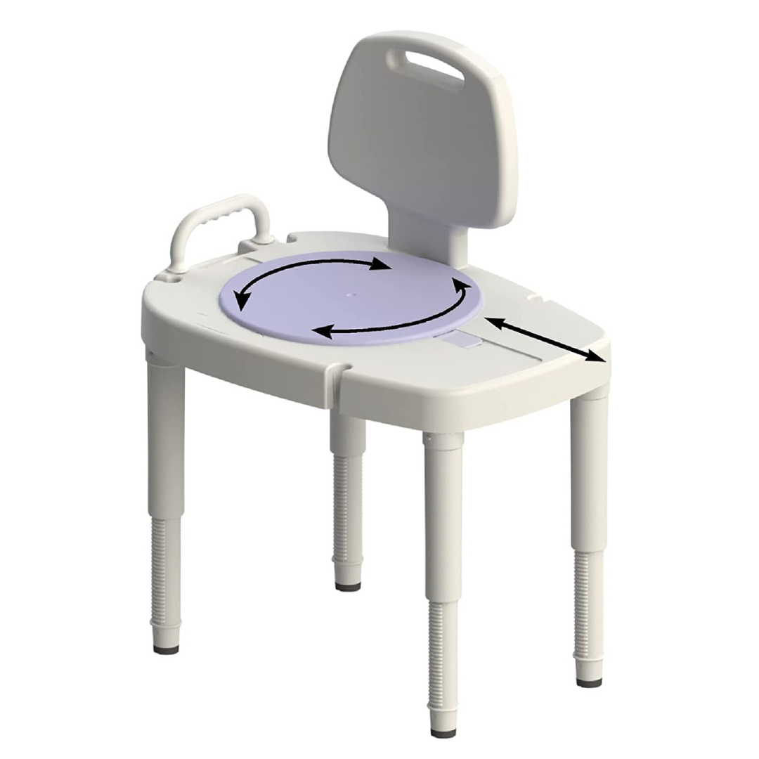 SP Ableware Sliding-Rotating Shower/Bath Transfer Bench With Back