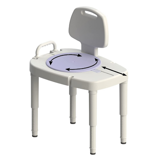 SP Ableware Sliding-Rotating Shower/Bath Transfer Bench With Back