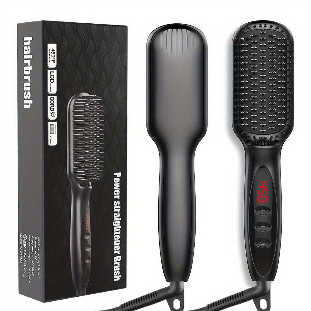 Professional Hair Straightener 2 In 1 Beard Straightener For Men Premium Heated Beard Brush  Anti-Scald Feature Ceramic Electric Hair Straightening Brush Hot Comb Girls Ladies