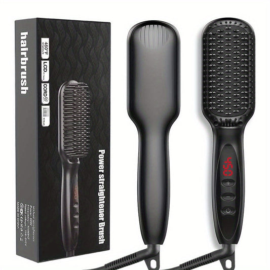 Professional Hair Straightener 2 In 1 Beard Straightener For Men Premium Heated Beard Brush  Anti-Scald Feature Ceramic Electric Hair Straightening Brush Hot Comb Girls Ladies