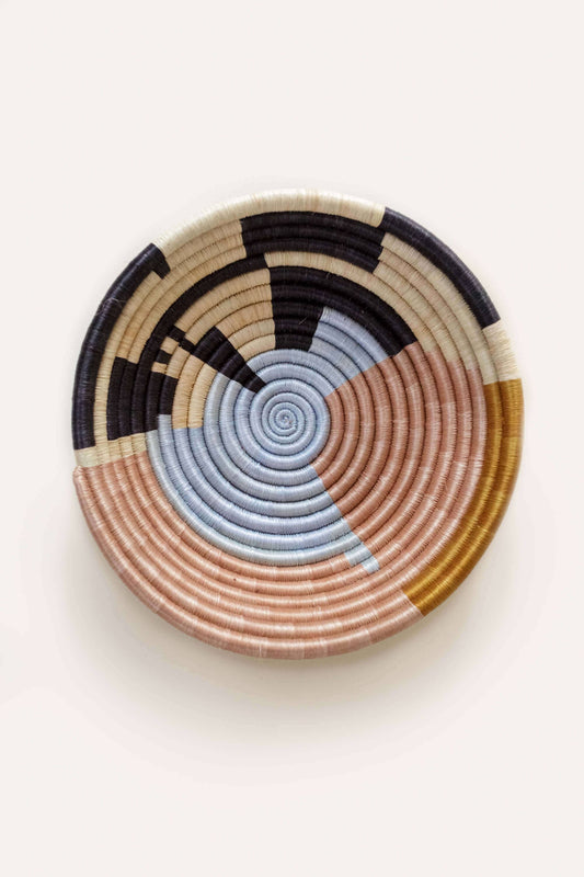 Blue Abstract Form Plateau Basket