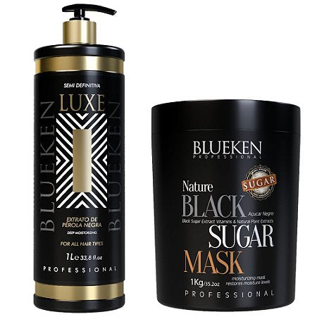 Blueken Luxe Semi Definitive Brush 1 Litro + Black Sugar 1Kg Mask