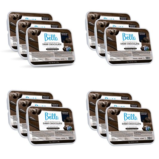 Depil Bella Elastic Hard Wax Hair Removal Dark Chocolate Blueberry 2.2 Lbs (12 Units )