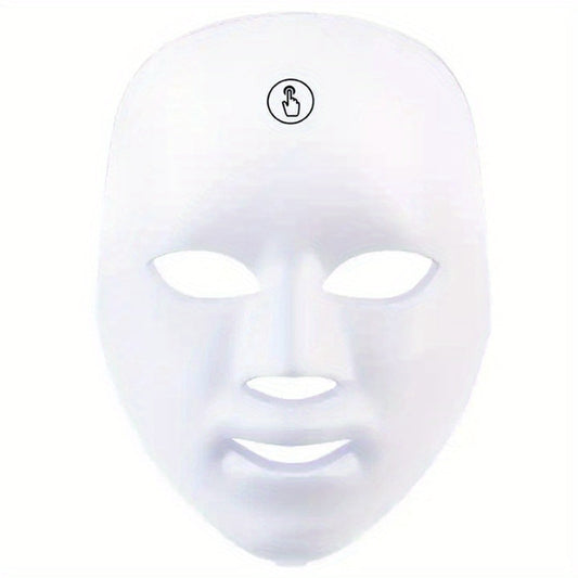 7-Color LED Photon Mask: Rechargeable Facial Skin Care for Aging & Rejuvenation - Touch 7 Colors Spa!