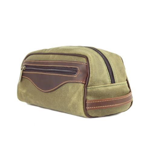 Excursion Wash Bag or Dopp Kit by Tusting Makeup Bag Tusting Lichen Waxed Canvas