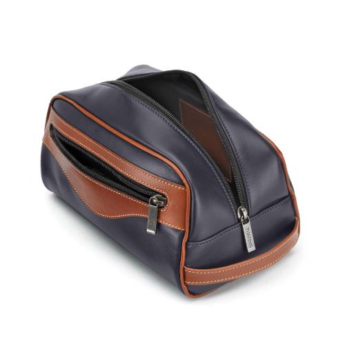 Excursion Wash Bag or Dopp Kit by Tusting Makeup Bag Tusting Navy & Tan