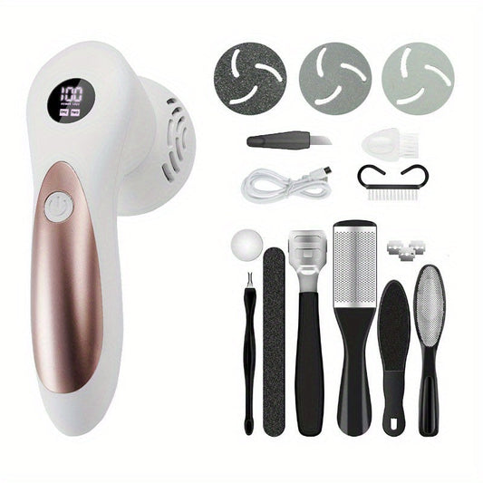 Rechargeable Electric Foot Callus Remover - Portable Pedicure Kit for Smooth Feet - Professional Foot Care Tool for Dead Skin Removal - Perfect Gift Idea
