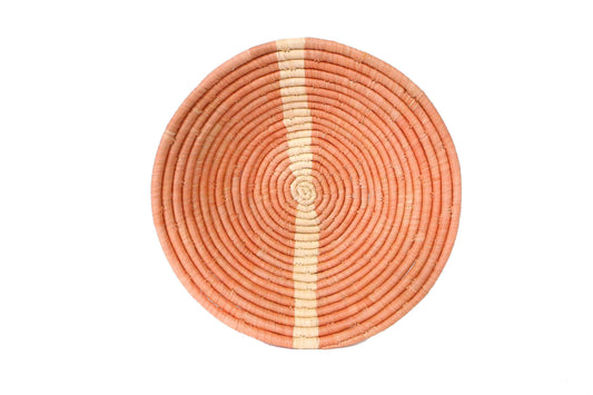 Peach Striped Large Bowl
