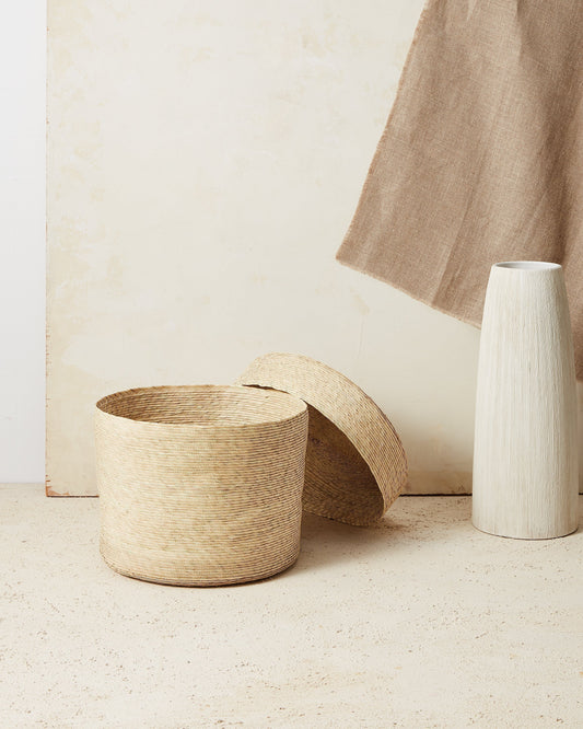 Lidded Palm Basket Baskets Minna M
