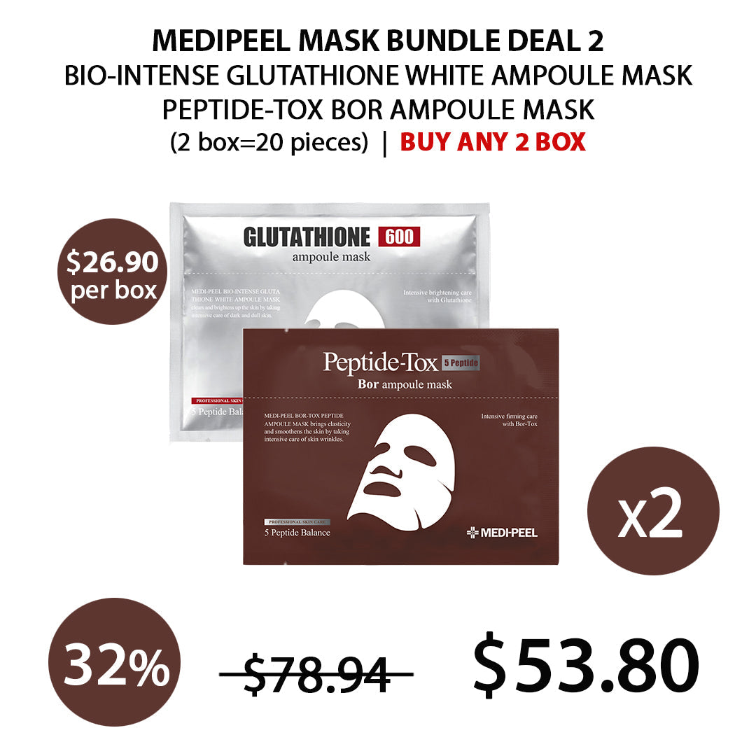 [MEDIPEEL] Medipeel Bio-Intense Glutathione Whitening Ampoule Mask | Medi-Peel Peptide-Tox Bor Ampoule Mask