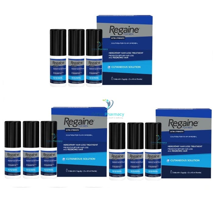 Regaine (minoxidil) 5% Solution For Men (9 Month Supply) - 9 x 60ml Pack