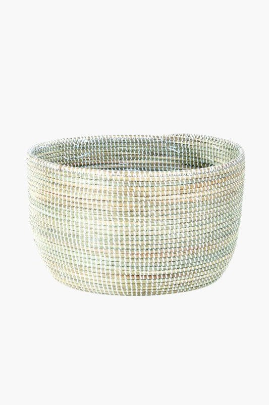 Solid White Knitting Basket