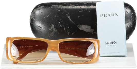 Prada Milano  Camel Logo Arm Sunglasses