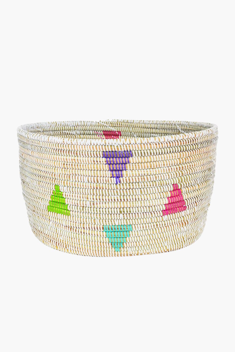 White Teranga Triangles Knitting Basket