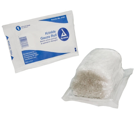Dynarex Krinkle Gauze Roll, Soft, Sterile 4 1/2" x 4" yds, Case of 100 56053439