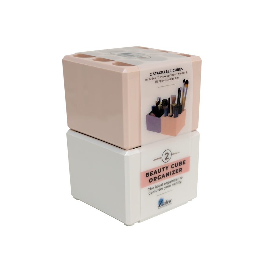 Zadro ZOR2WSR 705004423526 product photo side view , acrylic beauty makeup organizers - bundle cube in front of a white background